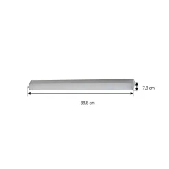 Lindby LED-væglampe Philippa, kantet, 89 cm, aluminiumsfarvet, IP44