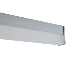 Lindby LED-væglampe Philippa, kantet, 89 cm, aluminiumsfarvet, IP44