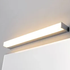 Lindby LED-væglampe Philippa, kantet, 59 cm, krom, IP44