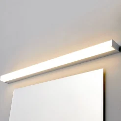 Lindby LED-væglampe Philippa, kantet, 89 cm, krom, IP44