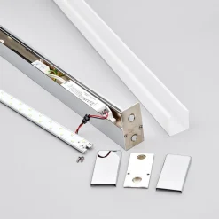 Lindby LED-væglampe Philippa, kantet, 89 cm, krom, IP44