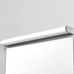 Lindby LED-væglampe Philippa, afrundet, 58 cm, krom, IP44