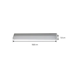 Lindby LED-væglampe Philippa, kantet, 59 cm, aluminiumsfarvet, IP44