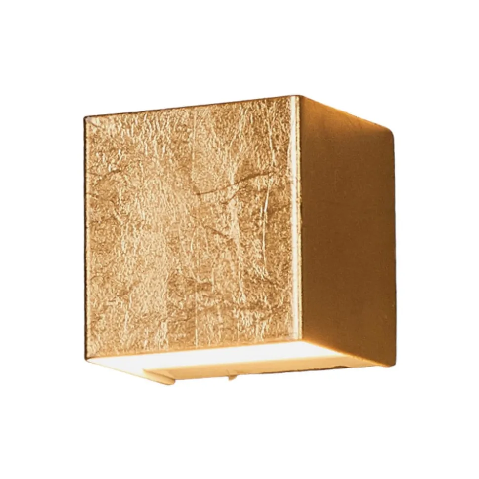 Lindby LED-væglampe Quentin, 9 cm bred, guldfarvet, metal