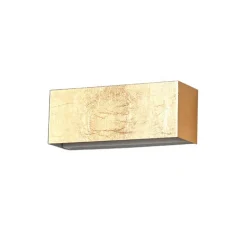 Lindby LED-væglampe Quentin, 23 cm bred, guldfarvet, metal