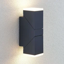 Lindby LED-væglampe Sally, 22 cm, antracit, IP54