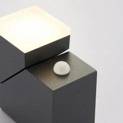 Lindby LED-væglampe Sally, 15 cm, antracit, IP54, sensor