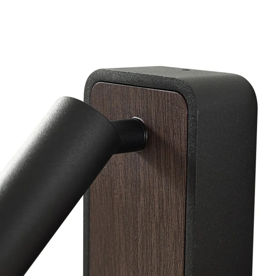 Lindby LED-væglampe Tallis, sort, USB-C, bevægelig