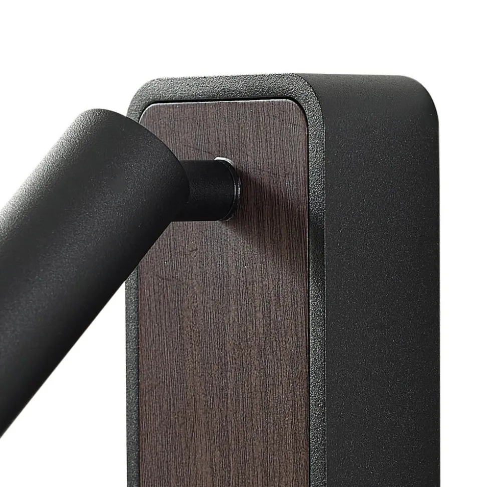Lindby LED-væglampe Tallis, sort, USB-C, bevægelig