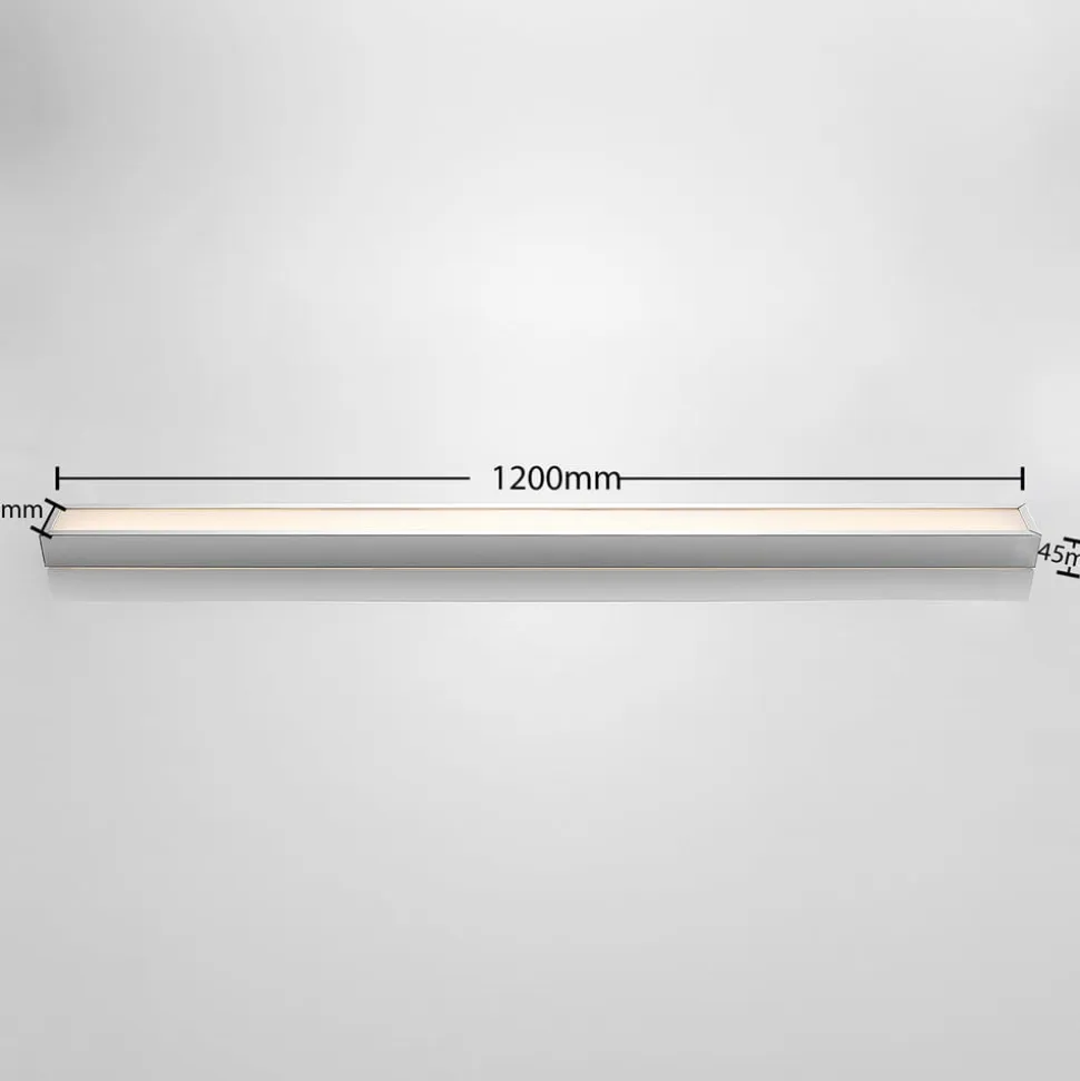 Lindby LED-væglampe til badeværelset Layan, 120 cm, krom, metal