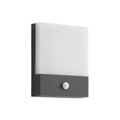 Lindby LED-væglampe Vanira, antracit, aluminium, sensor, IP54