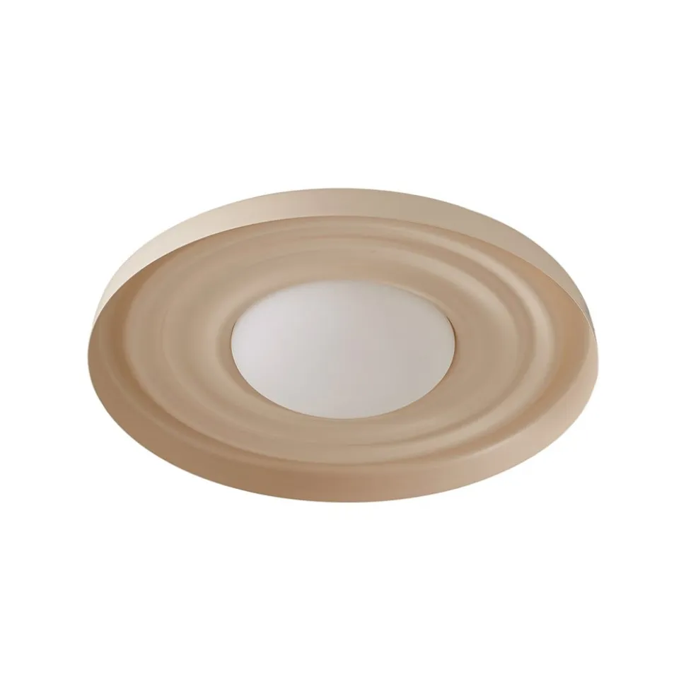 Lindby LED-væglampe Waves, beige, Ø 43 cm, metal