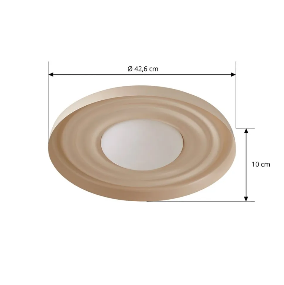 Lindby LED-væglampe Waves, beige, Ø 43 cm, metal
