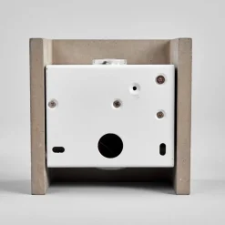 Lindby LED-væglampe Yva, grå, beton, 13 x 13 cm, op/ned