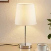 Lindby Leza bordlampe, krom, hvid skærm