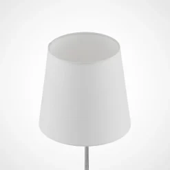 Lindby Leza bordlampe, krom, hvid skærm