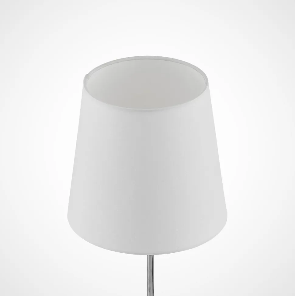 Lindby Leza bordlampe, krom, hvid skærm