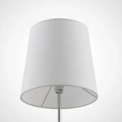 Lindby Leza bordlampe, krom, hvid skærm