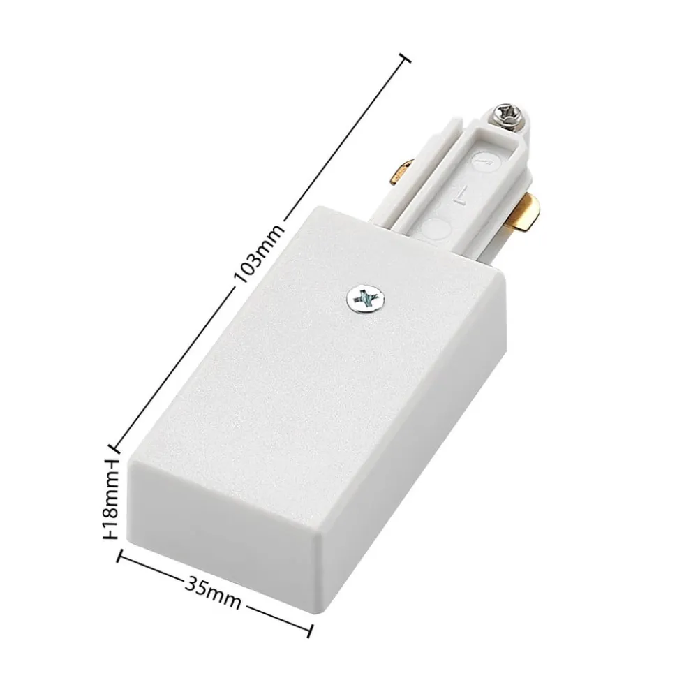 Lindby Linaro end feed, hvid, 1-faset system