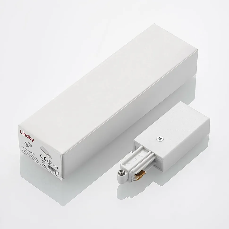 Lindby Linaro end feed, hvid, 1-faset system