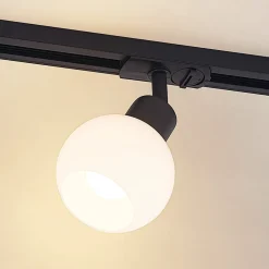 Lindby Linaro skinnespot, E14, sort, Ø 10 cm, 1-faset