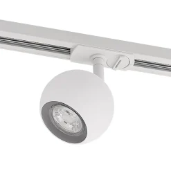 Lindby Linaro skinnespot, GU10, Ø 9 cm, hvid, 1-faset