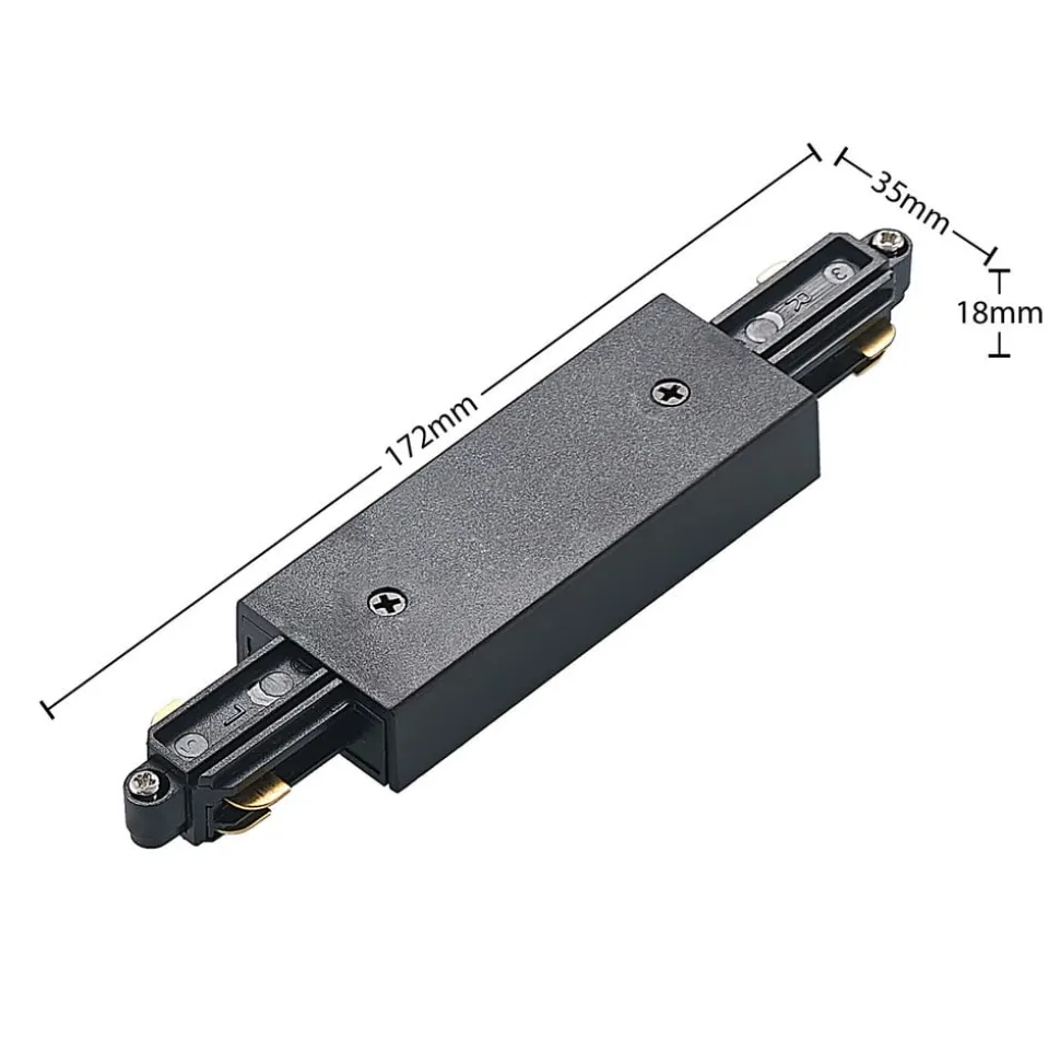 Lindby Linaro skinnesystem, GU10, 4 lyskilder, sort, Ø 9 cm
