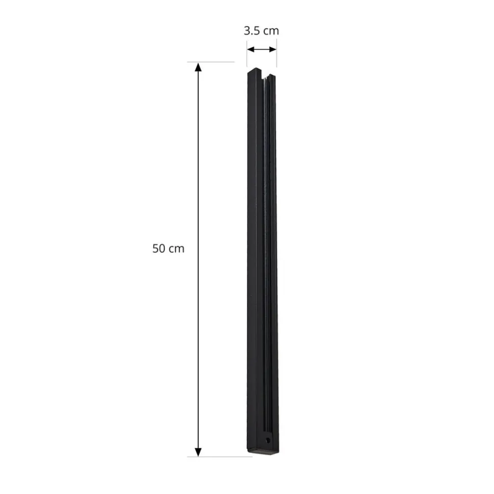 Lindby Linaro strømskinne, 50 cm, sort, 1-fase skinne