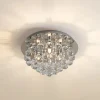 Lindby loftlampe Antonino, 4 lyskilder, krom, krystal, 35 cm