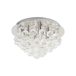 Lindby loftlampe Antonino, 4 lyskilder, krom, krystal, 35 cm