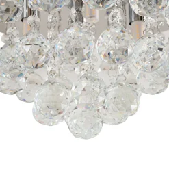 Lindby loftlampe Antonino, 4 lyskilder, krom, krystal, 35 cm