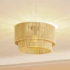 Lindby loftlampe Anuva, beige natur, papir, Ø 45 cm