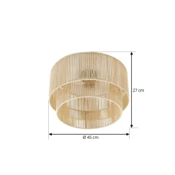 Lindby loftlampe Anuva, beige natur, papir, Ø 45 cm