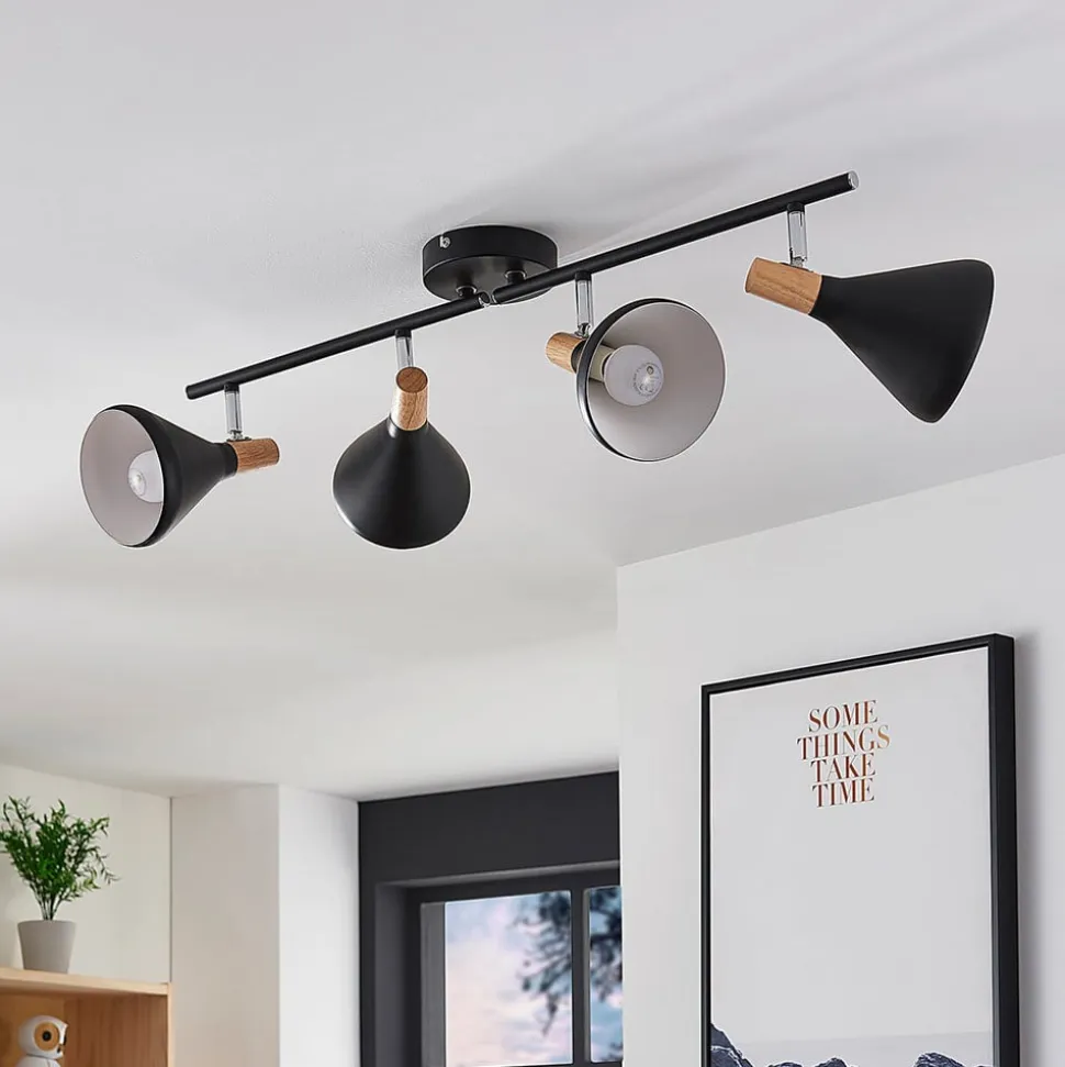 Lindby loftlampe Arina, 68 cm, sort, 4 lyskilder, E14