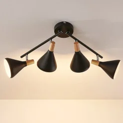Lindby loftlampe Arina, 68 cm, sort, 4 lyskilder, E14