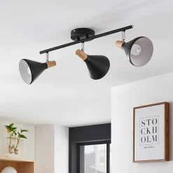 Lindby loftlampe Arina, 53 cm, sort, 3 lyskilder, E14