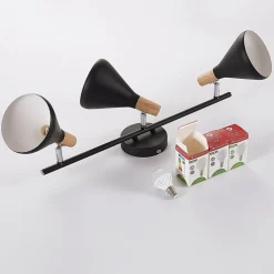 Lindby loftlampe Arina, 53 cm, sort, 3 lyskilder, E14