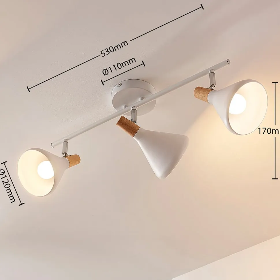 Lindby loftlampe Arina, 53 cm, hvid, 3 lyskilder, E14