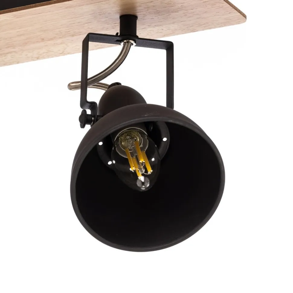 Lindby loftlampe Aylis, 3 lyskilder, 60 cm, sort, træ, E14