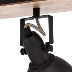 Lindby loftlampe Aylis, 3 lyskilder, 60 cm, sort, træ, E14