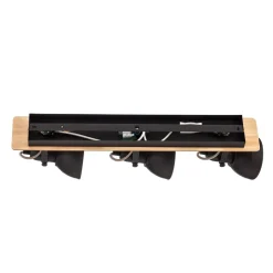 Lindby loftlampe Aylis, 3 lyskilder, 60 cm, sort, træ, E14