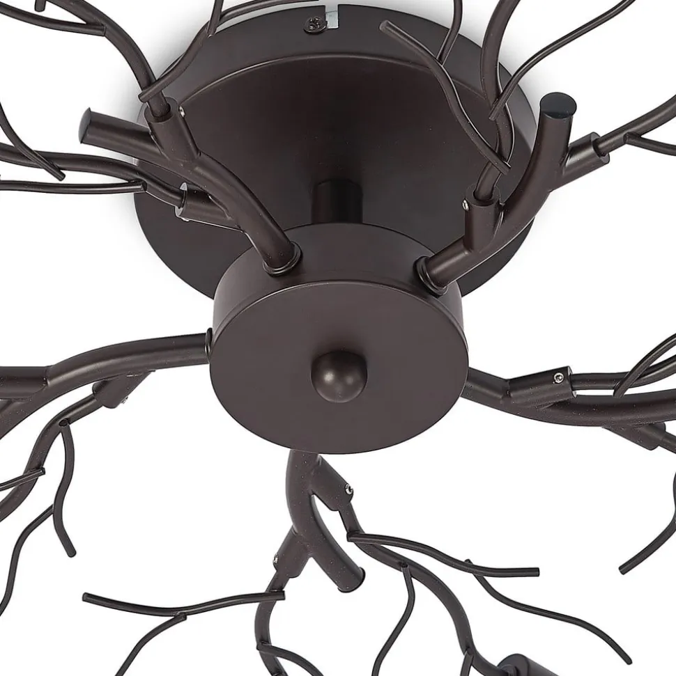 Lindby loftlampe Bigna, Ø 68 cm, 10 lyskilder, glas, metal