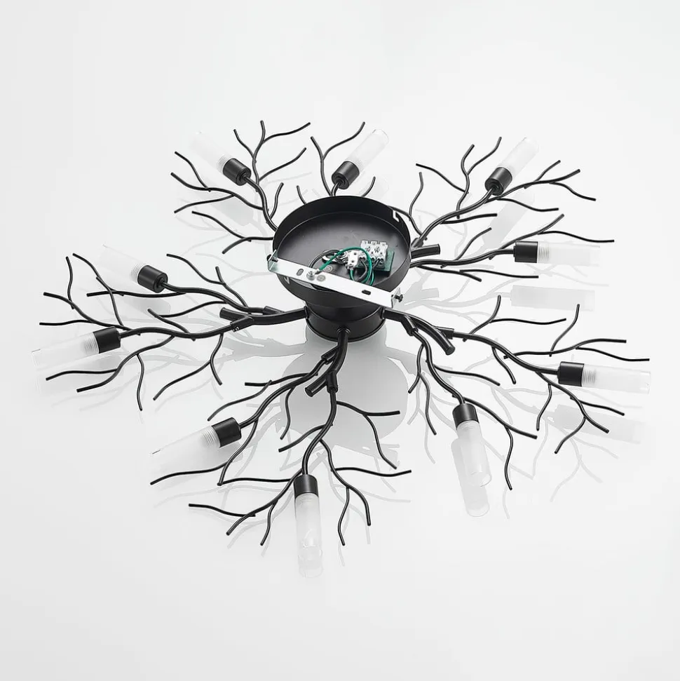 Lindby loftlampe Bigna, Ø 68 cm, 10 lyskilder, glas, metal