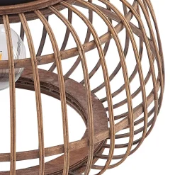 Lindby loftlampe Bominio, Ø 40 cm, rattan, træ, E27