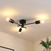 Lindby loftlampe Cerros, 3 lyskilder, sort, metal