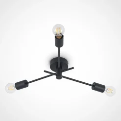 Lindby loftlampe Cerros, 3 lyskilder, sort, metal