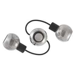 Lindby loftlampe Ciala, 3 lyskilder, sort, røgfarvet, glas