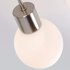 Lindby loftlampe Ciala, 7 lyskilder, nikkelfarvet, glas