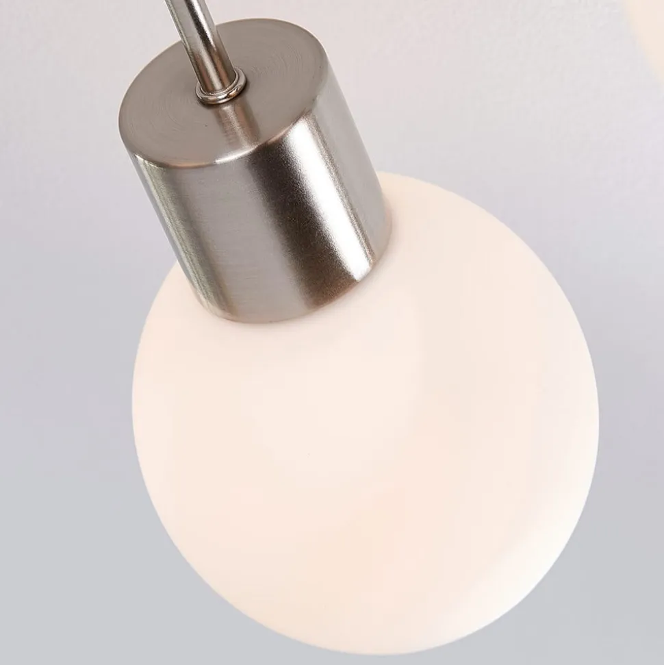 Lindby loftlampe Ciala, 7 lyskilder, nikkelfarvet, glas