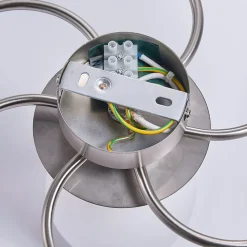 Lindby loftlampe Ciala, 7 lyskilder, nikkelfarvet, glas